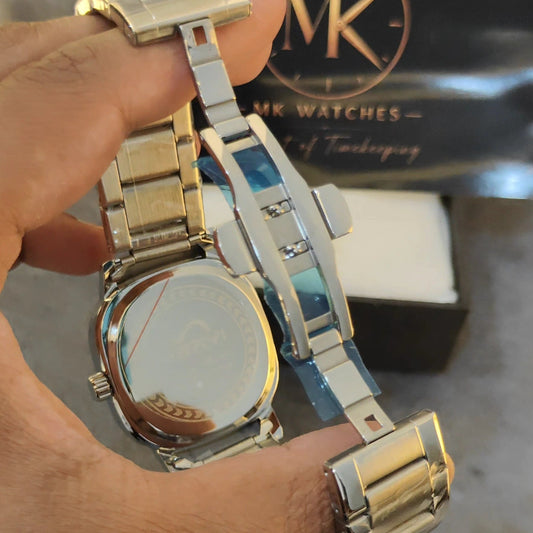 HERYI SKELETON SQUARE MAROON DIAL WATCH
