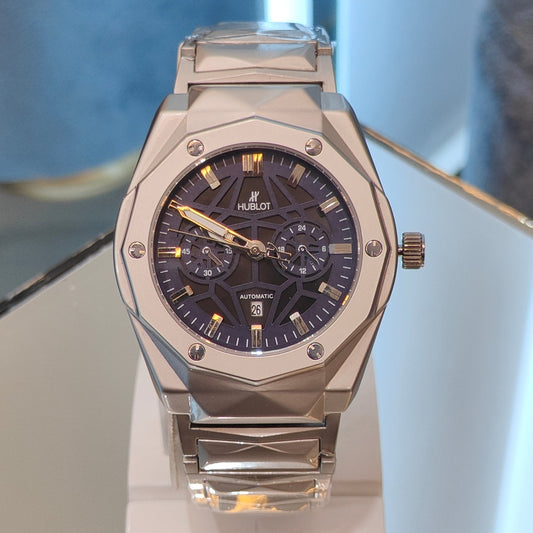 HUBLOT SEMI AUTO CHRONOGRAPH MATT BODY BLUE DIAL