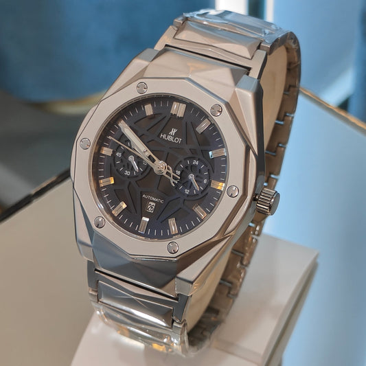 HUBLOT SEMI AUTO CHRONOGRAPH MATT BODY BLUE DIAL