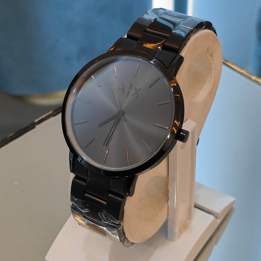 A|X Full Black Slim Stainless Steel Chain Watch