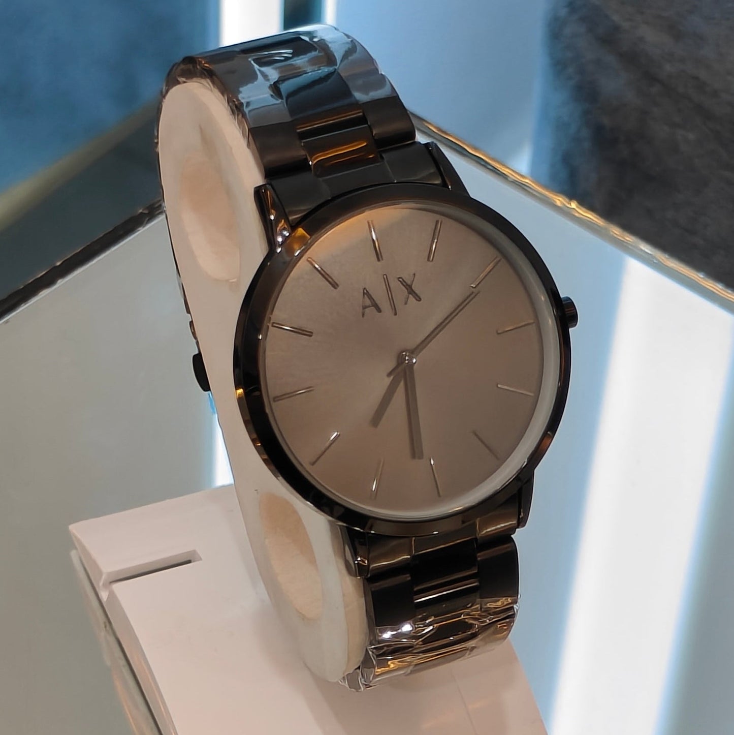 A|X Full Black Slim Stainless Steel Chain Watch